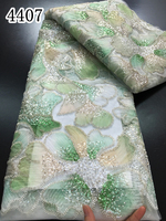 4407 Tissu de dentelle de luxe perlé et brodé, style Guatemala, avec paillettes et tulle, pour robe de mariée et de soirée, prix usine, très demandé