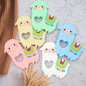 Venta al por mayor de animales de grado alimenticio varilla pequeña de silicona artículos para niños regalo de enfermera mordedura ovejas mordedor bebé silicona CE - Product Image 3