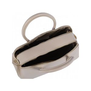 Sac à main en cuir véritable fabriqué en Italie, fermeture éclair, beige, capacité 2-2,9 L, bandoulière - Product Image 6