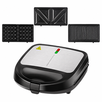 Machine à sandwich multifonction 3-en-1, gaufrier et grill antiadhésif avec plaques interchangeables, presse à panini pour la cuisine domestique - Vente chaude