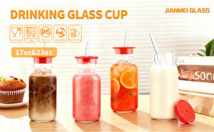 Conception de marque OEM ODM Tasses à café en verre borosilicate de haute qualité 500 ml 700 ml Tasses à boisson en verre sans BPA avec décalcomanies personnalisées - Product Image 6