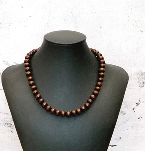 Wood Bead <b>Necklace</b> 10mm, Mens Wood <b>Necklace</b>, <b>Small</b> Bead Wood <b>Necklace</b> Fringe Beaded Bandana - Product Image 1