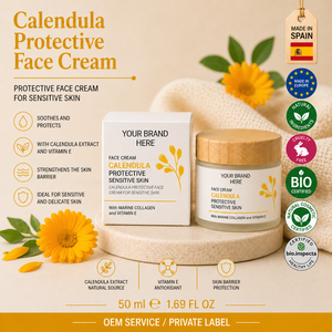 Crema Facial de Caléndula de Marca Privada 50ml OEM |   Crema Calmante para Piel Sensible |   Hidratante y Protector |   España UE - Product Image 1