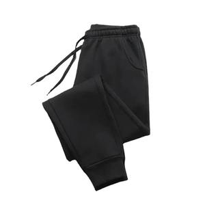 <b>Men</b> Winter Fleece Straight Wrinkled <b>Skinny</b> <b>Fit</b> Drawstring Casual Sports <b>Jogger</b> Pants Solid Color Gym Running Workout - Product Image 2