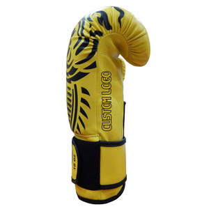Customized Logo 12oz Leather Boxing Gloves Adjustable for Wrist <b>Strap</b> Waterproof Professional Kickboxing Equipment Customized - Product Image 5