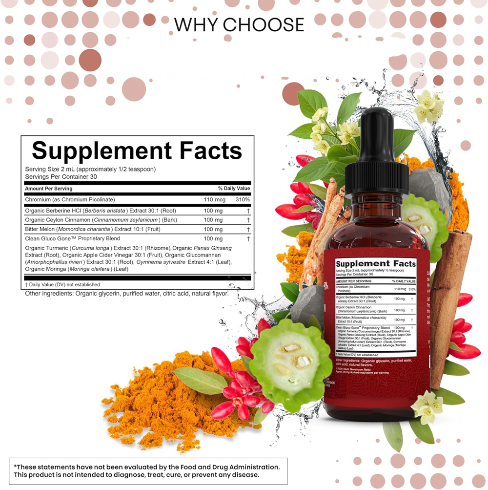GLP-1 Support Berberine with Ceylon Cinnamon Liquid Drops