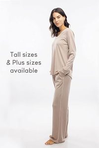 Conjunto de ropa de dormir con personajes de dibujos animados para mujer, tela de punto con cintura elástica para primavera, fábrica al por mayor - Product Image 5