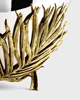 Bol en argile plaqué or fait main, articles de maison de créateur, céramique de luxe perforée, design ajouré sophistiqué, sûr pour les fêtes, style américain
