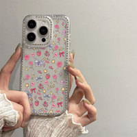 Coque intégrale antichoc et étanche en TPU avec protection d'écran, motif personnage de dessin animé diamant, pour iPhone 14/13/12 Pro Max/11/XS/XR/7/8