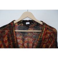 Robe longue élégante pour femme, imprimé cachemire, thermique, manches trois quarts, kimono doux tissé, style décontracté automne
