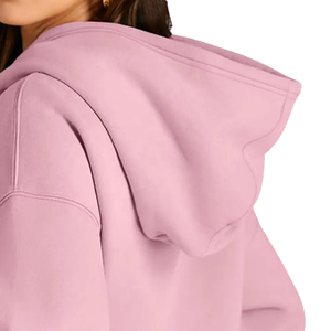 Sweats à capuche pour femmes 100% coton épaule tombante Design surdimensionné col respirant Logo personnalisé Service OEM - Product Image 5