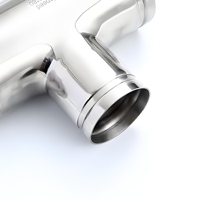Raccord en T rainuré en acier inoxydable SS304 DN76, surface polie, haute résistance à la corrosion, pression 0,6-2,5 Mpa, pour sprinkler anti-incendie