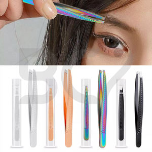Pinzas para Cejas de Acero Inoxidable con Punta Inclinada, Personalizadas con Logotipo, Texturizadas, Duraderas, Multicolores, de Alta Calidad, del Mejor Proveedor - Product Image 6