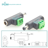 5.5x2.1mm DC pria ke Wanita adaptor daya 2 Pin blok Terminal sekrup untuk CCTV kamera Router lampu LED peralatan uji barel