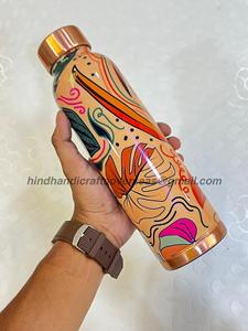 Botella de agua con diseño en relieve de cobre puro de diseñador a prueba de fugas con beneficios para la salud, botella de cobre ideal para vasos y vajilla - Product Image 1