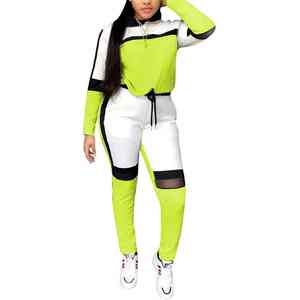 Ensemble Deux Pièces Sportif pour Femme de Grande Taille, Patchwork à Manches Longues, Tenues à Col Conventionnel, Pantalon Respirant et Lourd pour l'Automne - Product Image 6