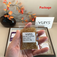 Manik-manik Kaca Bulat Warna-warni Berlapis Perak 2mm / 3mm Grosir 30g / 100g dalam Kantong, Manik-manik Trendi untuk Gelang dan Hiasan