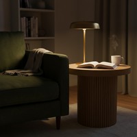 Table basse moderne ronde à un pied, couleur marron clair, pour salon, mobilier d'intérieur, vente en gros