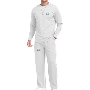 Survêtements pour hommes 2 pièces ensembles gaufré à manches longues pull survêtement tenues décontractées survêtement ensembles - Product Image 6
