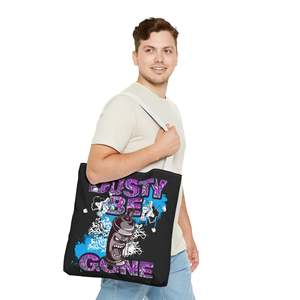 กระเป๋าโท้ทลายข้อความ Fun Dusty Be Gone ขนาดใหญ่ จุของได้เยอะ เปิดได้ด้านเดียว สไตล์กราฟฟิตีแบบผสมผสาน ซิปสำหรับใช้ในฤดูร้อนและฤดูใบไม้ร่วง ทำจากวัสดุ PU - Product Image 6