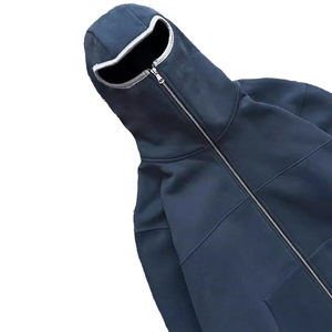 Sweat-shirts à capuche zippés de fabrication OEM, 430-500 g/m², streetwear lourd, broderie personnalisée, sweat-shirts à capuche zippés de haute qualité - Product Image 4