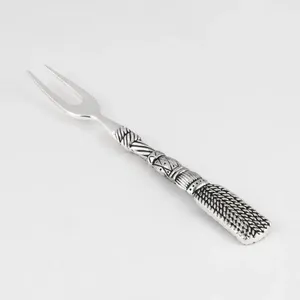 ชุดช้อนส้อมบนโต๊ะด้ามทองเหลืองเคลือบเงาสีเงินขัดเงาอย่างดีเครื่องใช้บนโต๊ะอาหารสำหรับร้านอาหารโรงแรม - Product Image 3