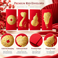 Enveloppe Rouge Personnalisée avec Estampage à Chaud Doré, Pochette à Argent, Enveloppe Cadeau du Nouvel An Chinois, Enveloppe à Argent pour Mariage, Emballage en Papier OEM ODM