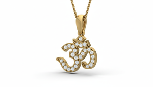 Pendentif en diamant avec symbole Om pour femmes - Product Image 4