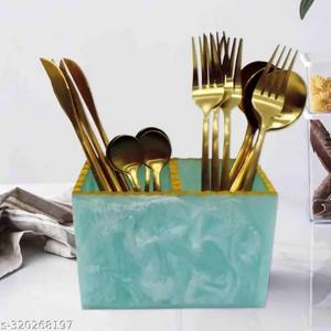 <b>Wooden</b> Cutlery Holder Sheesham Wood Metal Kitchen Holder for Spatulas Spoons <b>Tongs</b> More - Product Image 4