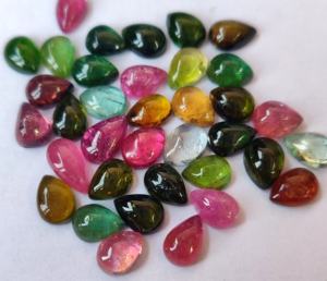 Tourmaline multicolore naturelle poire 5x7mm Cabochon Qualité supérieure-Tourmaline multicolore en vrac - Product Image 2