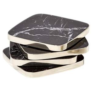 Sous-verres ronds en granit gris foncé de qualité supérieure pour une protection durable et élégante des bars et tables modernes - Product Image 4