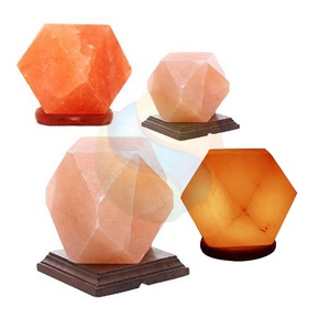 Lámpara de sal de roca náutica decorativa ecológica del Himalaya pura 100% de Sian Enterprises, artesanías naturales de cristal tallado de forma redonda - Product Image 1