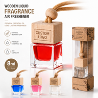 Diffuseur d'arômes pour voiture en bois avec logo personnalisé, mini diffuseur de parfum suspendu, bouteille en verre pour huile essentielle liquide, rafraîchisseur d'air pour voiture