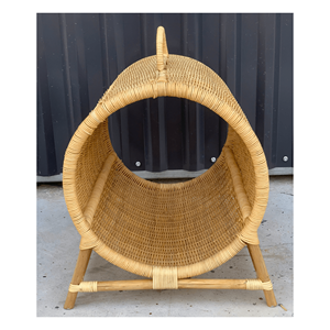 Lits PET de formes et de tailles variées en matériaux naturels Petit lit rond relaxant de luxe Meilleur rotin avec motif animal - Product Image 1