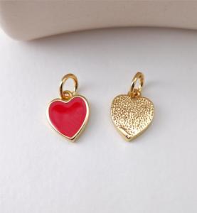 Colgante de moda Plata de Ley 925 Sin decoloración Gota Esmalte Colorido Corazón Encanto para DIY Fabricación de joyas Suministros - Product Image 3