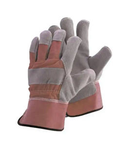Guantes de trabajo de puño de goma de cuero de vaca de alta resistencia de Grado Superior Guantes de cuero de trabajo de soldadura de seguridad de aparejo canadiense - Product Image 3