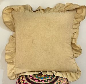 Cojín con aspecto de lino totalmente personalizable, cojines cómodos de algodón con técnicas tejidas de patrón vintage - Product Image 3
