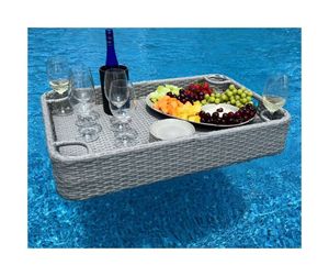 ถาดลอยน้ำทำจากหวายโพลีเวียดนามราคาดีสำหรับผู้ซื้อจำนวนมาก-ถาดลอยน้ำสำหรับรับประทานอาหารริมสระน้ำและประสบการณ์สุดหรู - Product Image 2