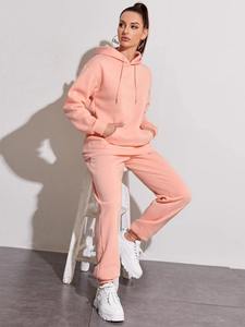 Ensemble de survêtement en molleton de coton d'hiver premium 2025, sweat-shirt chaud et pantalon de jogging pour femmes - Product Image 6