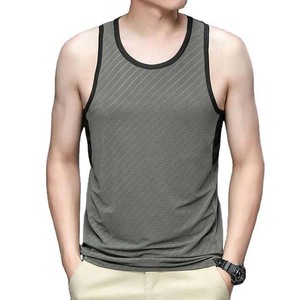 OEM Logo personnalisé Débardeurs sans manches pour hommes Sports Gym Workout Haute qualité Séchage rapide Respirant Grande taille Débardeurs à col rond - Product Image 5