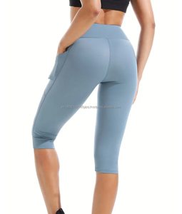 OEM Custom High Waist Soft Women's Solid Full Length Yoga Leggings with Custom Logo Breathable Spandex/Nylon Compression Pants - Product Image 5
