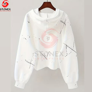 เสื้อฮู้ดครอปถักนิตติ้งสำหรับออกกำลังกาย ระดับพรีเมียม สำหรับฤดูหนาว ระบายอากาศได้ดี สำหรับผู้หญิง - Product Image 2