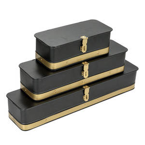 Luxury Metal New Handmade Premium Black and Gold Color Iron Tin Boxes chocolate <b>Storage</b> <b>Box</b> From India at Reasonable Prices - Product Image 1