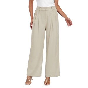Pantalones de Vestir de Pierna Ancha para Mujer, Cintura Alta, Casuales de Negocios, Holgados - Product Image 1