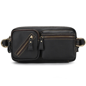 Fashion Genuine Leather waist bag <b>for</b> <b>men</b> fanny pack Leather belt bag waist pack bum bag money belt waist <b>pouch</b> molle pochete - Product Image 3