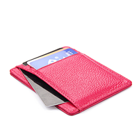 Dompet Kartu RFID Mikrofiber Custom, Dompet ID Kulit PU Kecil Unisex Gaya Inggris