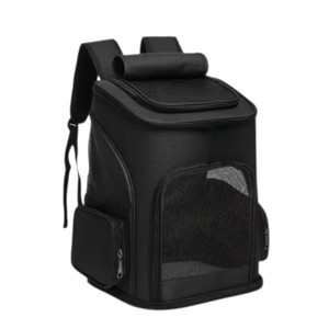 Gray Oxford Pet <b>Backpack</b> Carrier With Mesh Window Zipper Closure For <b>Cats</b> Breathable Design - Product Image 6