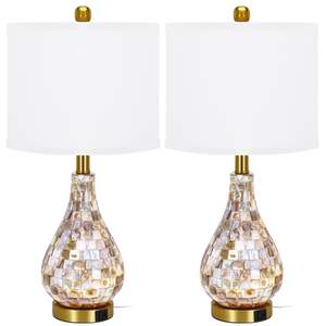 Lampe de bureau élégante avec incrustation de nacre, lampe de chevet décorative unique personnalisée avec incrustation de nacre, fabriquée à la main - Product Image 2