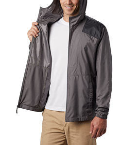OEM personalizado ligero hombres Softshell chaqueta cortavientos impermeable transpirable al aire libre con capucha cuello bolsillo Decoración - Product Image 5