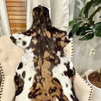 Noir et blanc nouveau 100%-tapis en peaux de chèvre naturelles lavées à l'acide en cuir de vachette véritable-tapis de décoration